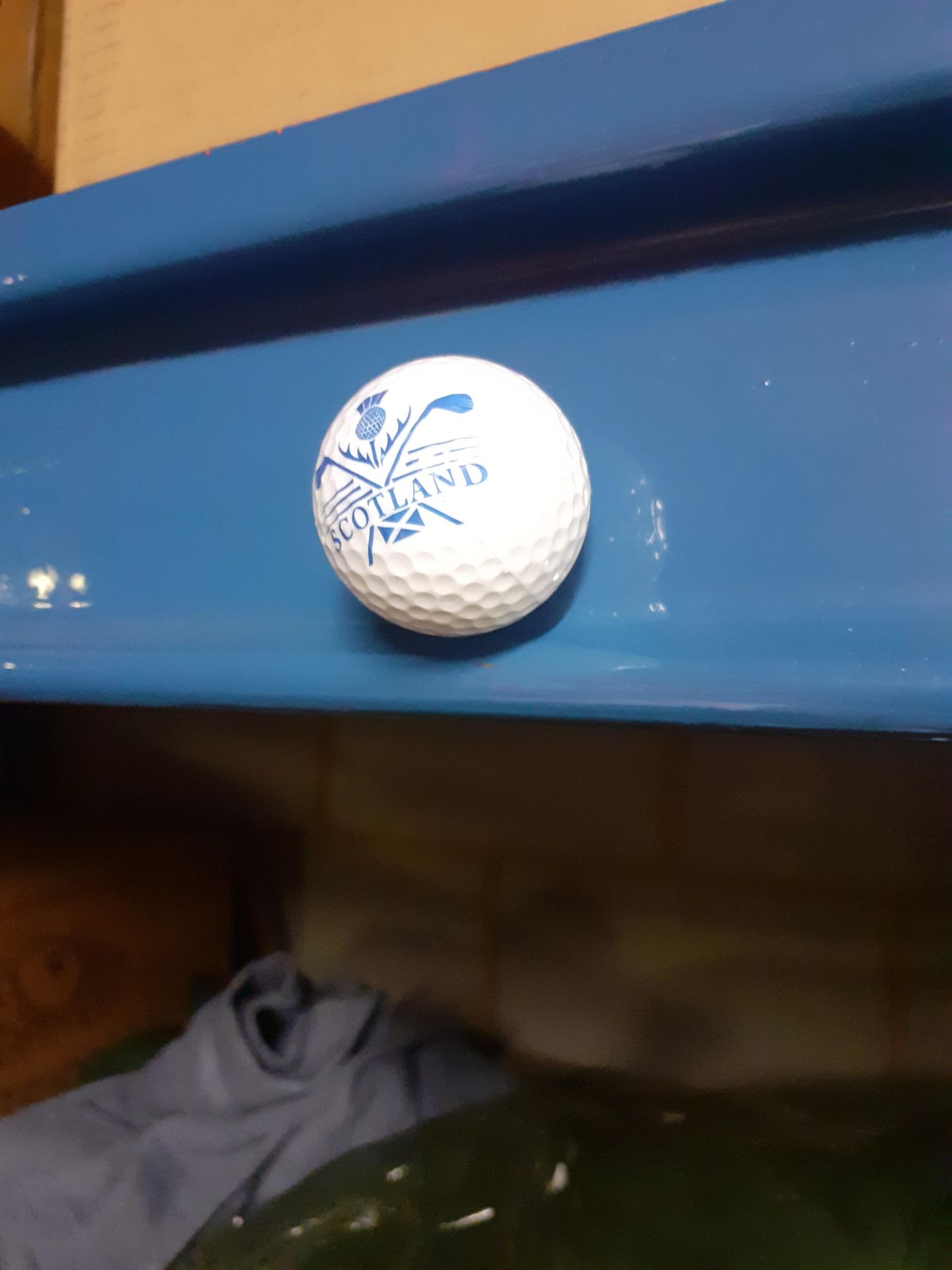 Quantity of Scottish Themed Golf Ball Fridge Magnets to Top of Shelving - Image 3 of 3