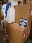 Three Boxes of Oxford Themed T-Shirts, Two Boxes of Plain Hooded Sweat Shirts