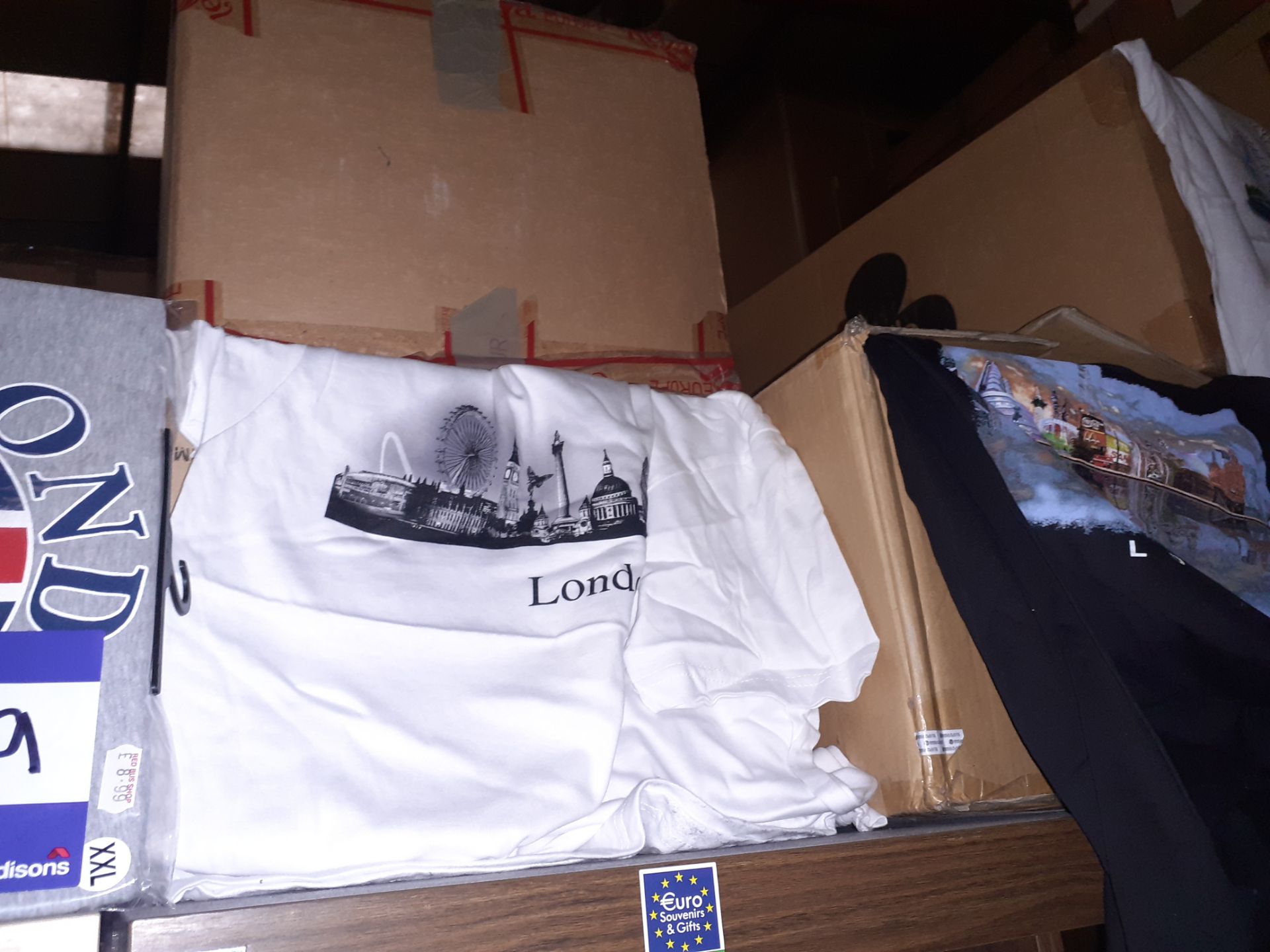 Ten Boxes of Mainly London & Scotland Themed T-Shirts to Top of Shelving - Image 3 of 4