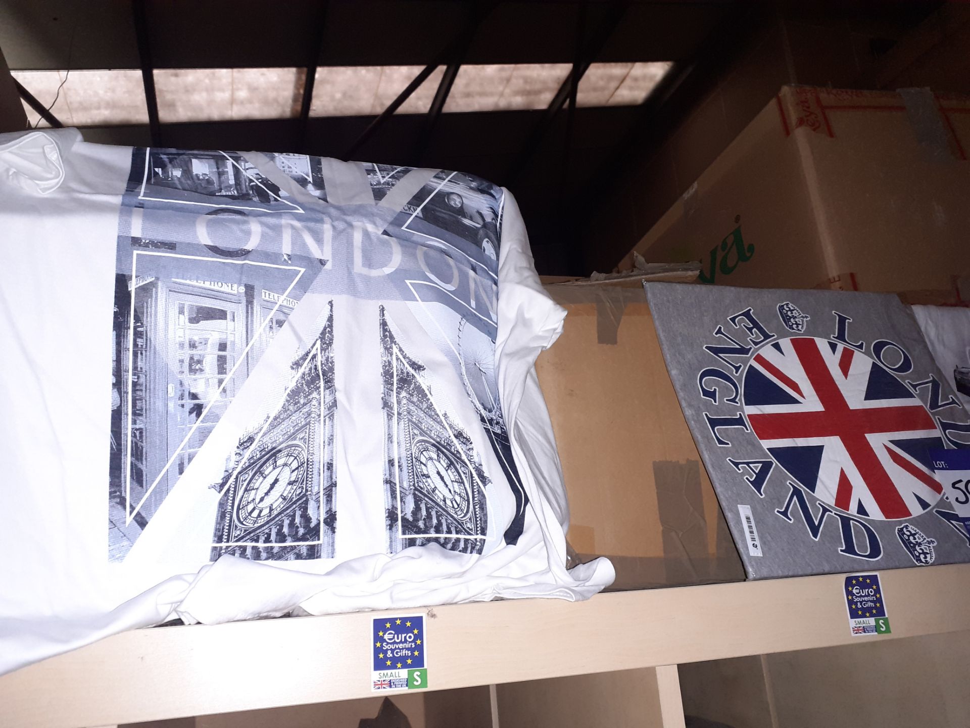 Ten Boxes of Mainly London & Scotland Themed T-Shirts to Top of Shelving - Image 2 of 4