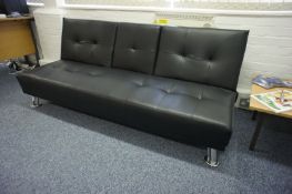 Leather Effect Contemporary Reception Sofa
