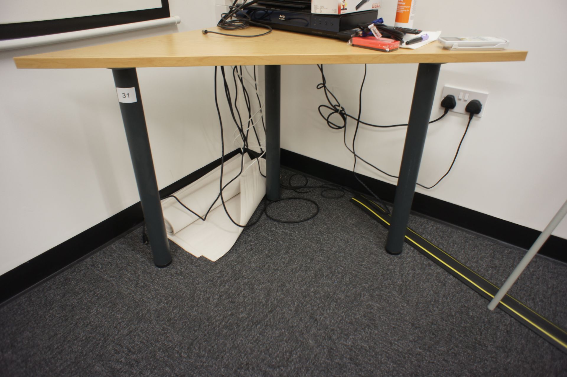 Oak Effect Triangular Office Table