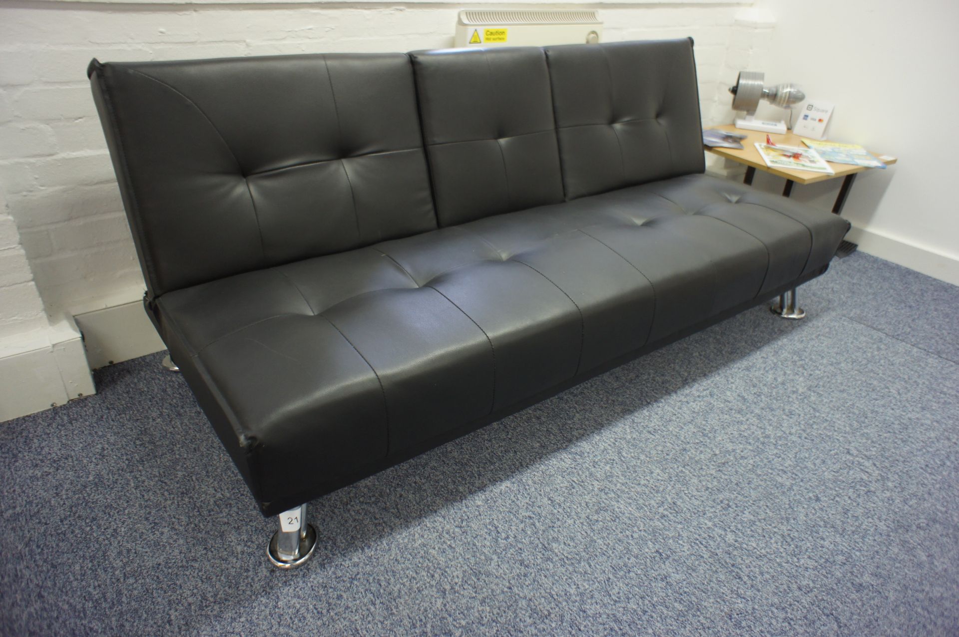 Leather Effect Contemporary Reception Sofa - Image 2 of 2