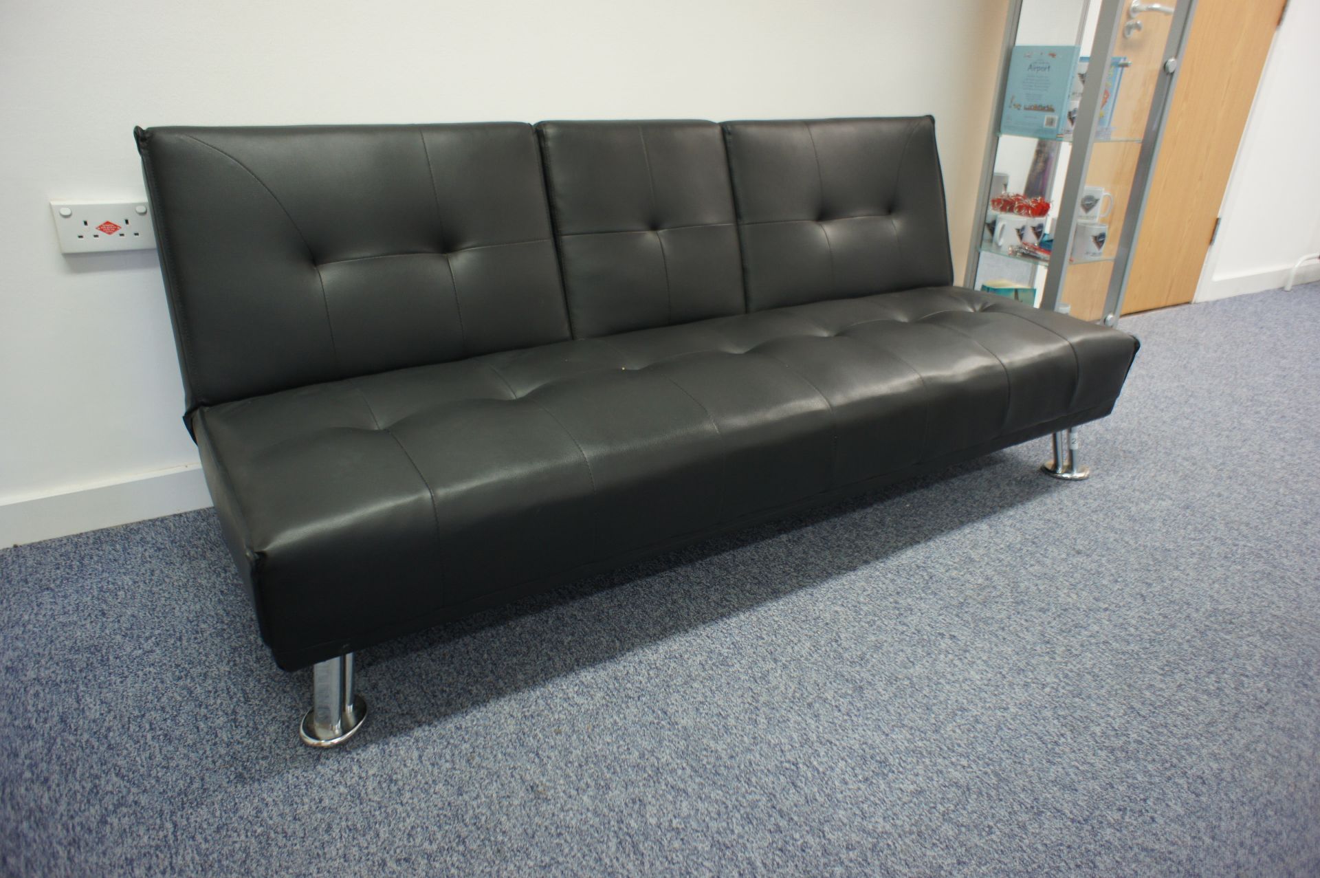 Leather Effect Contemporary Reception Sofa - Image 2 of 2