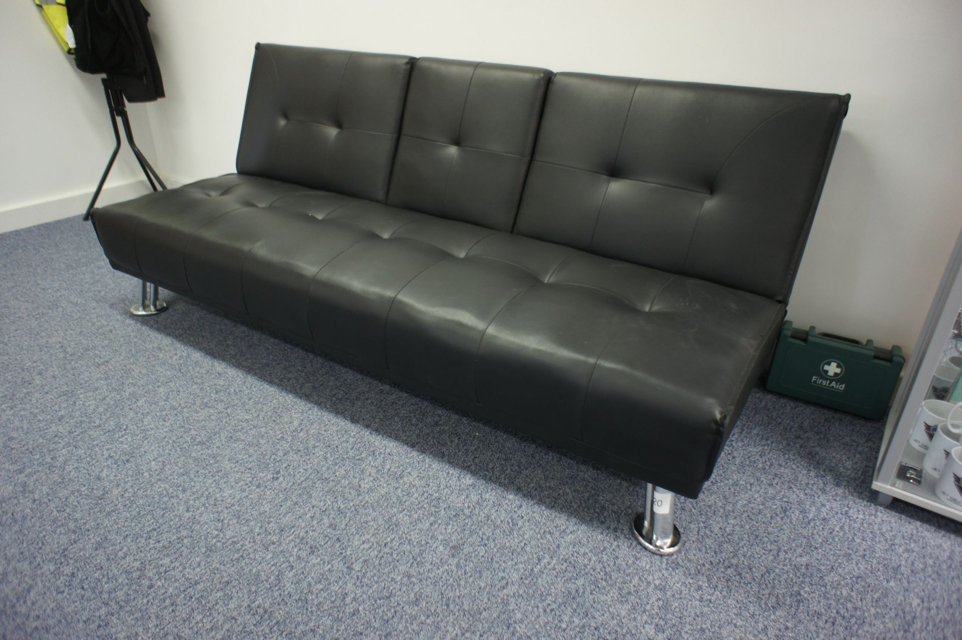 Leather Effect Contemporary Reception Sofa