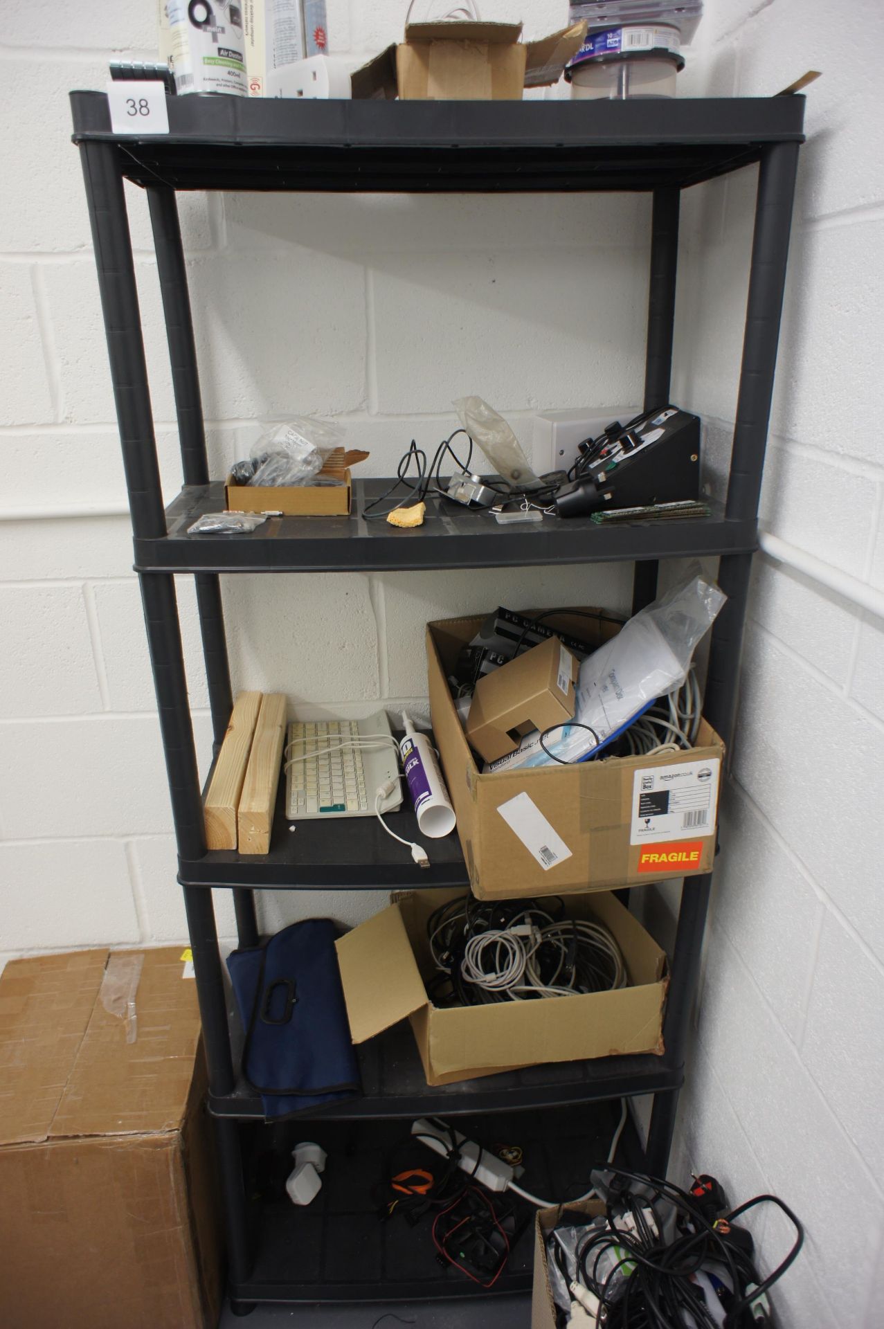 5 Tier Plastic Storage Unit with Contents includin - Image 2 of 3