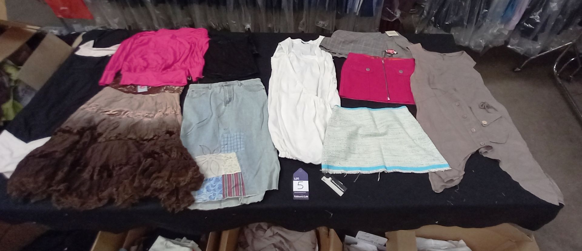 Large Quantity of Various Designer Ladies Clothes to Include Dresses, Tops and Skirts. Size 6 -14