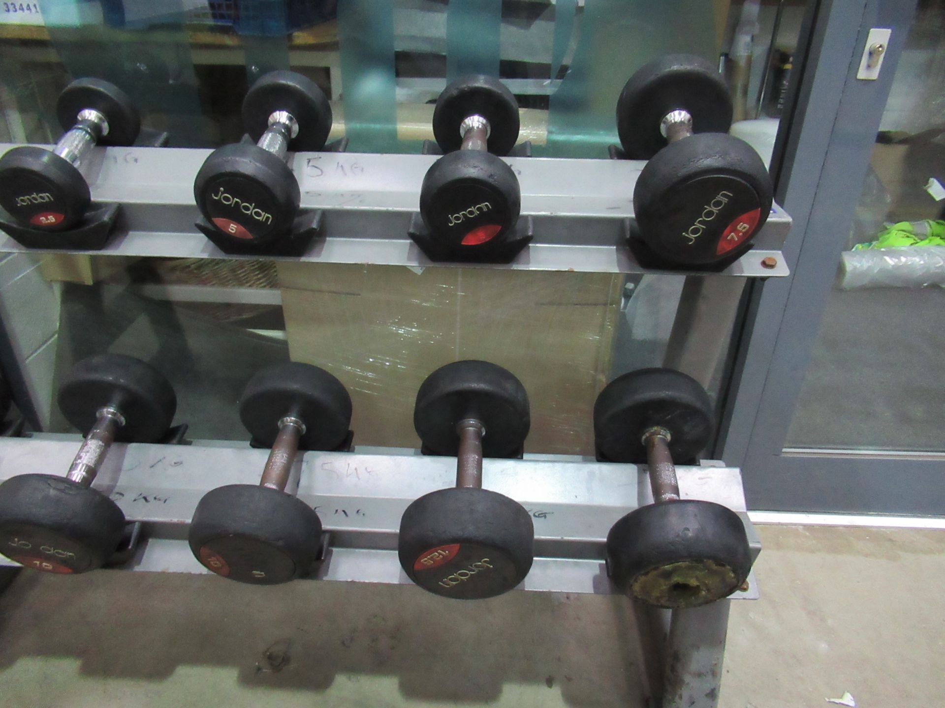 Various Jordan rubber covered dumbells - Image 3 of 3