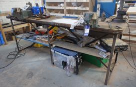 Steel Framed Work Bench, 2500mm x 850mm with 2 x H