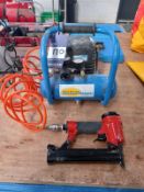 Northern Industrial Fiac Mini Air Compressor with pneumatic staple gun