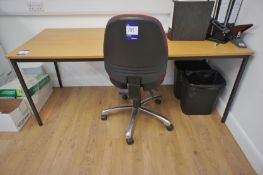 Oak Effect Office Table with Upholstered Mobile Office Chair