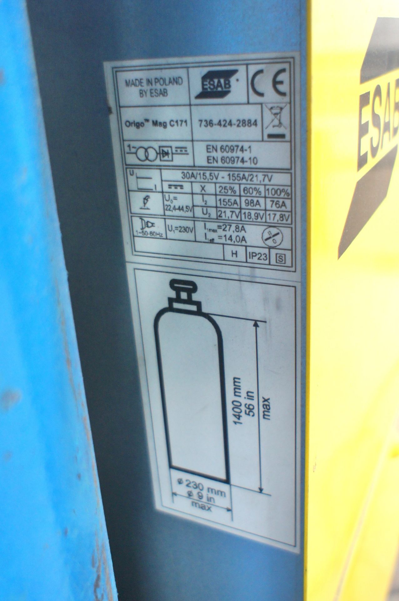 ESAB Mag C171 Mig Welding Set, 240v (Gas bottle no - Image 3 of 3