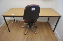 Oak Effect Office Table with Upholstered Mobile Office Chair