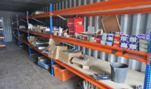 Contents to 4 x Bays of Boltless Shelving includin