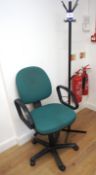 Hat & Coat Stand with Upholstered Mobile Office Chair