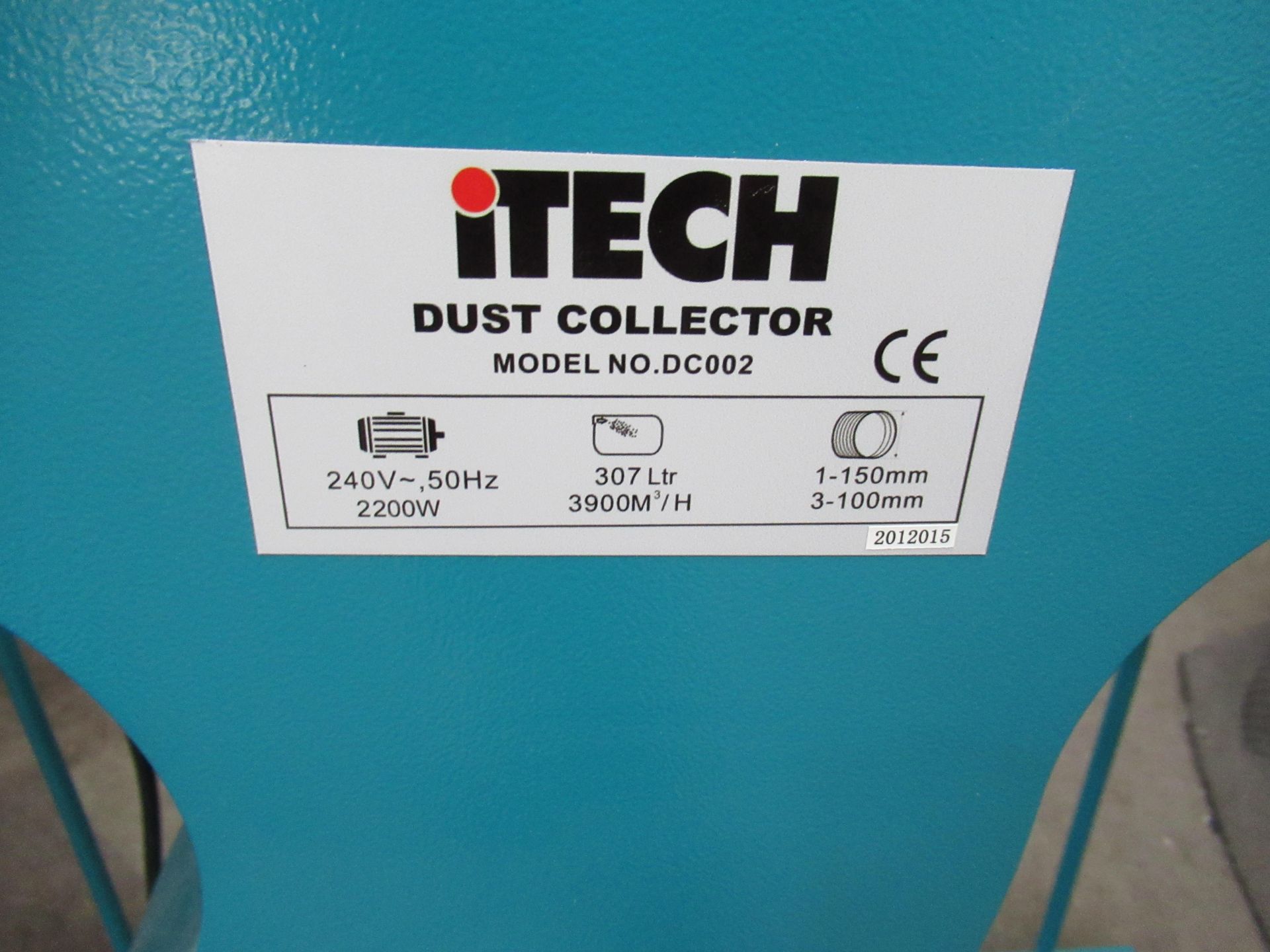 iTech DC002 twin bag mobile dust collector 240v 50Hz 2.2kW - Image 2 of 6