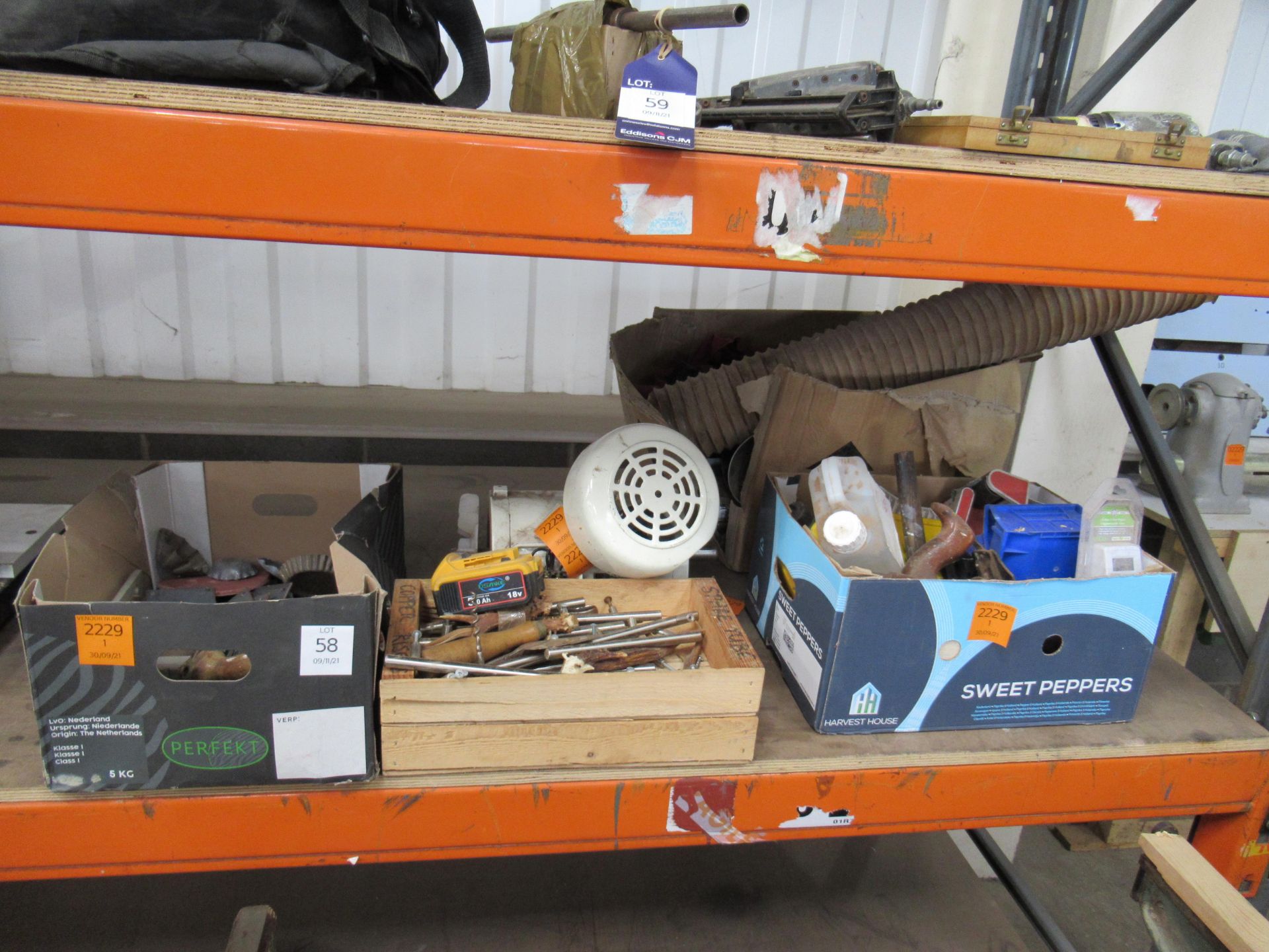 miscellaneouse items including metal plates, motor, handles, part ducting etc.