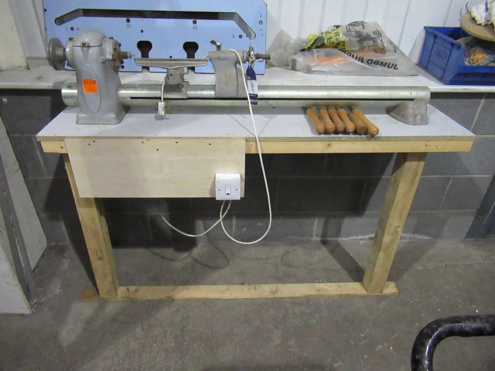 Myford ML8 lathe on wooden frame