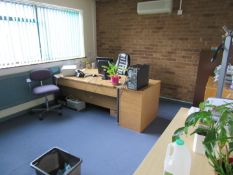 Desk, leather effect chair, Universal 4 Drawer filing cabinet (Director office)