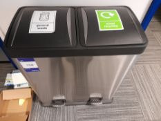 Twin section office bin