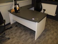 Workstation, to include; Desk, Pedestal & Chair, in grey (excluding monitors)