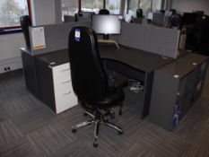 4 Workstations, to include; Chairs & Pedestals (monitors not included)