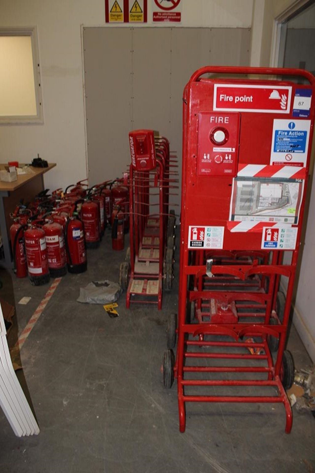 Large quantity of Mobile Fire Points, Trolleys & Fire Extinguishers - Image 2 of 2