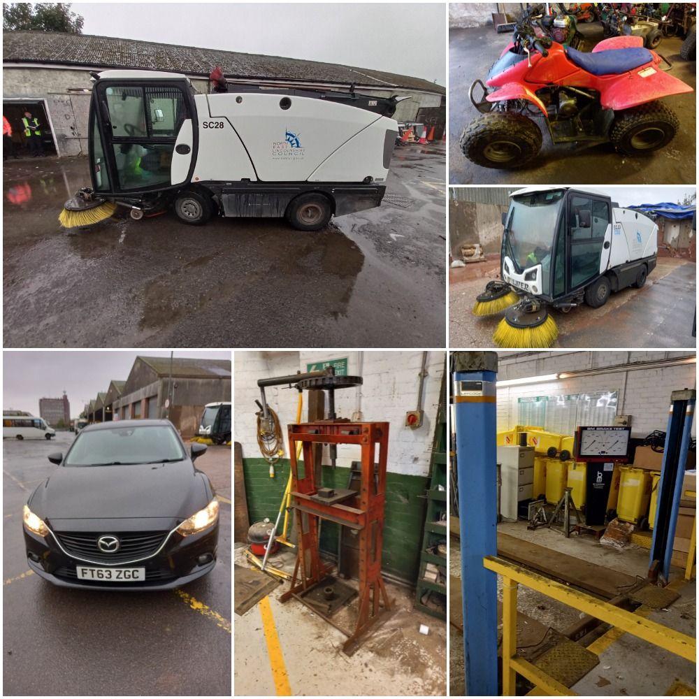 Commercial Road Sweepers, Mazda 6 Car + Grass Cutting/Ground Care Equipment