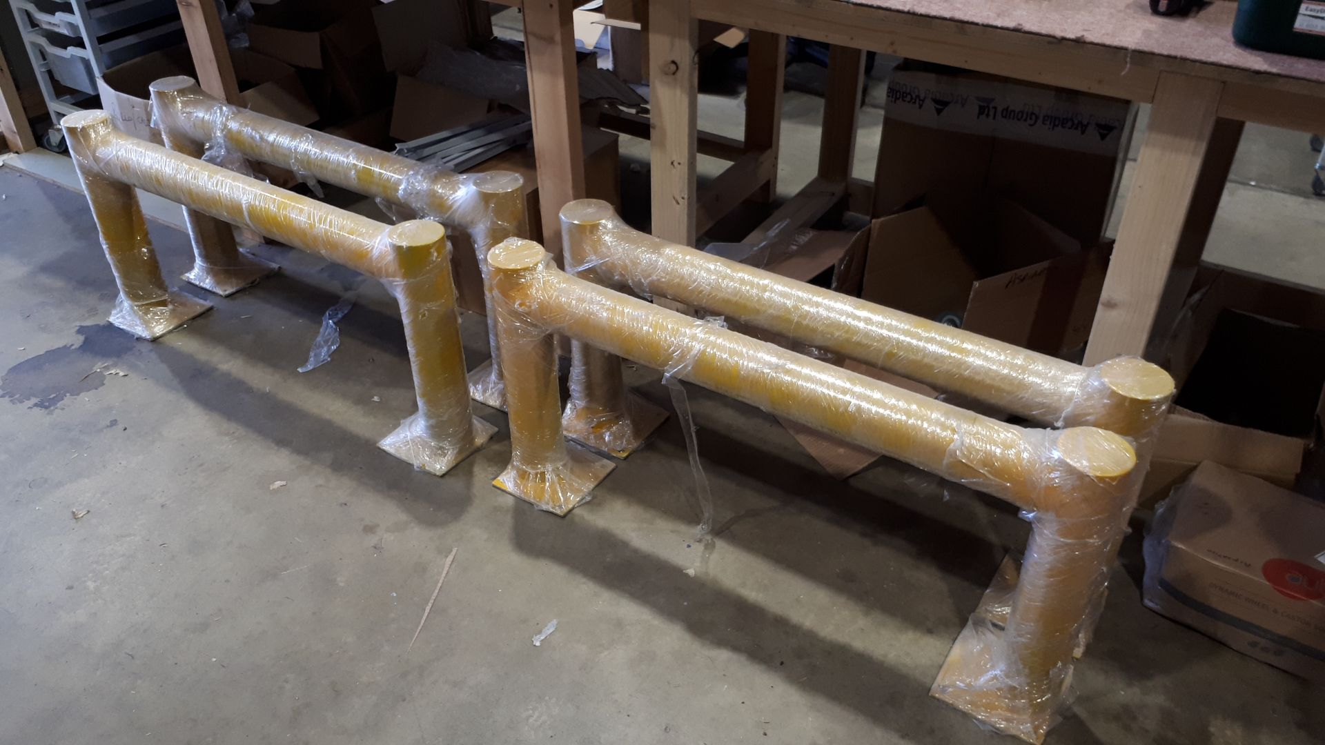 5 Pallet Racking protection barriers, unused