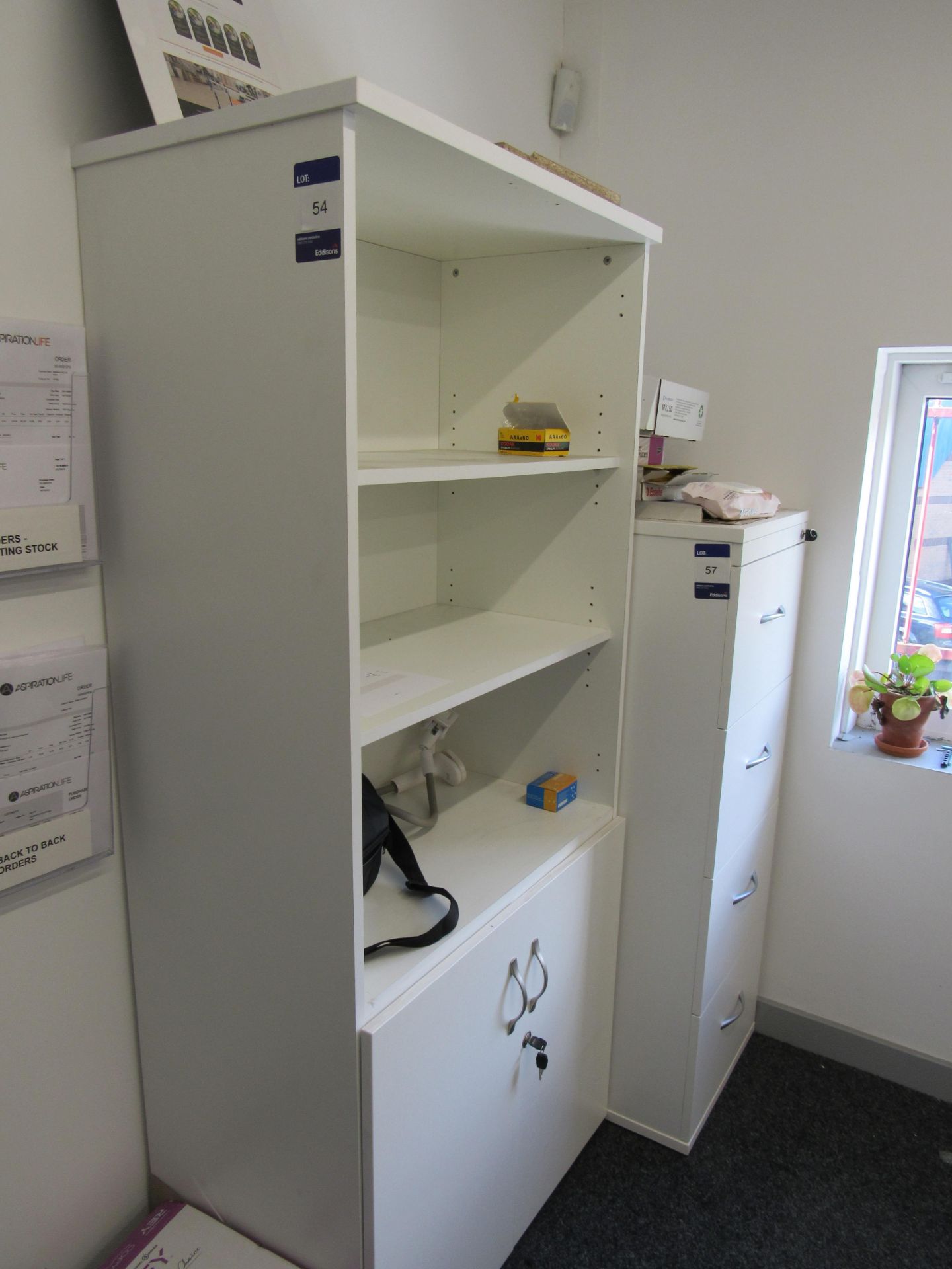 Office Cupboard with 3 shelves & Cupboard - Image 2 of 2