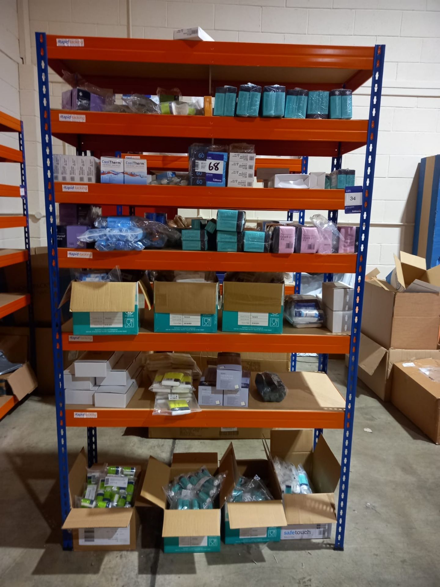 Contents to 2 bays of shelving (shelving not included) to include first aid sundries, bandages, - Image 2 of 5