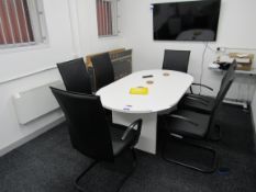 Double D-end Meeting Table, 1.8m x 1m with 6 Meeti