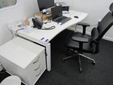 Steel Framed Wave Front Office Desk 1010 X 1600mm