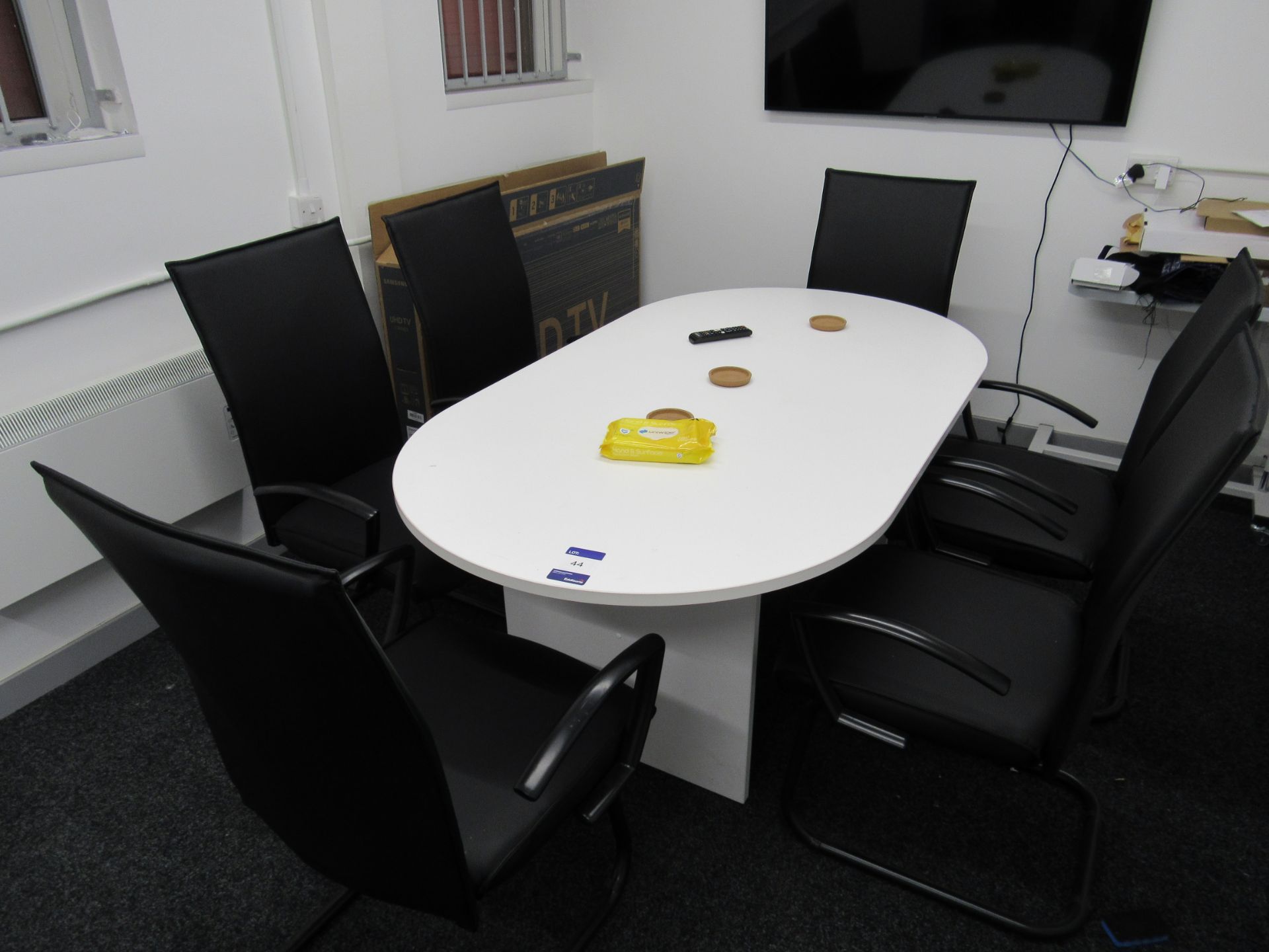 Double D-end Meeting Table, 1.8m x 1m with 6 Meeti - Image 3 of 3