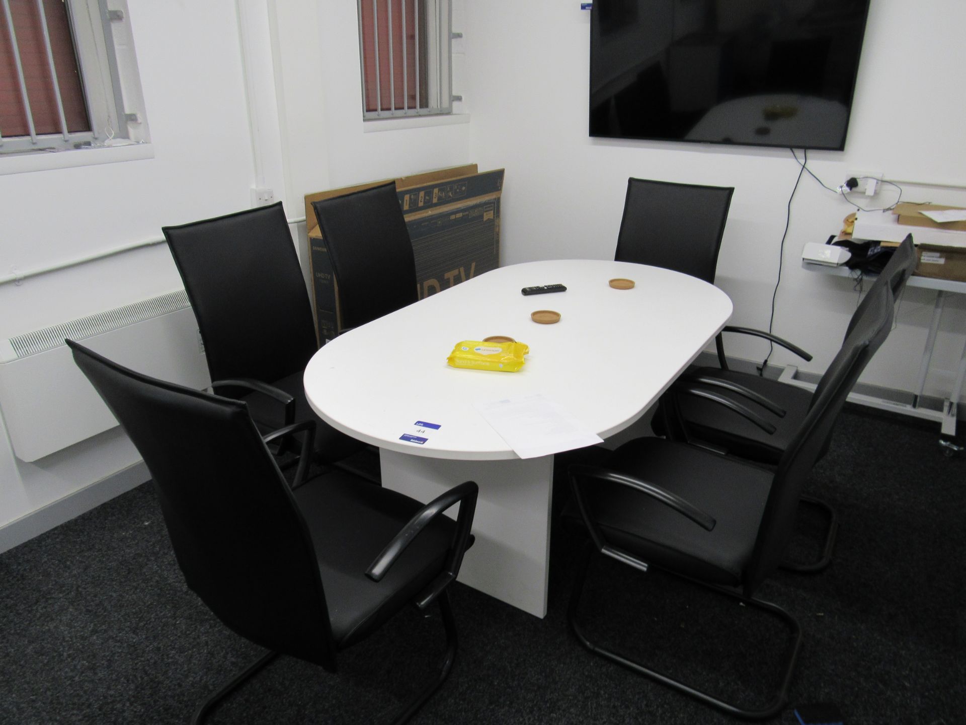 Double D-end Meeting Table, 1.8m x 1m with 6 Meeti - Image 2 of 3