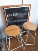 Sandwich Board & Two Tubular Steel Stools