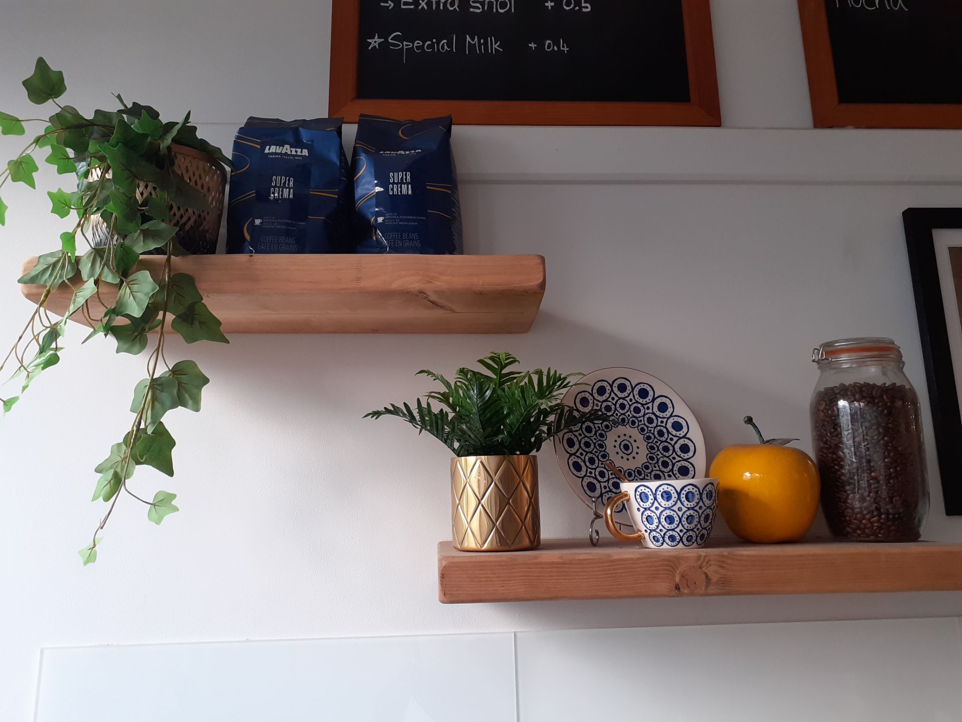 3 Blackboards & Contents of Four Shelves to include Lavazza Coffee Beans, Storage Jars, Ornaments - Image 2 of 3