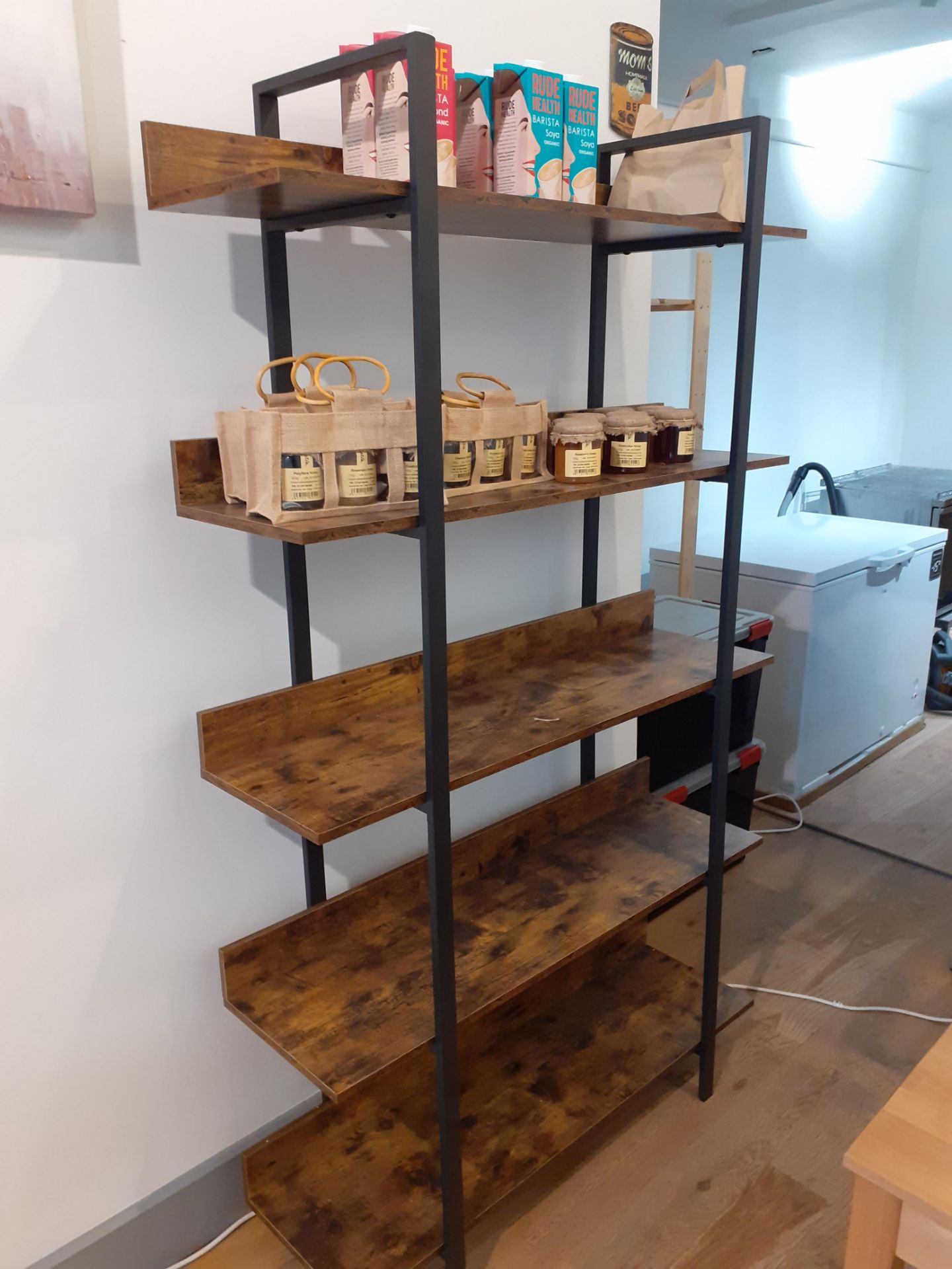 Steel Framed Shelving Unit & Quantity of Foodstuffs including Honey