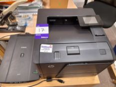 HP LaserJet Pro400 M401dn printer, and Canon CanoScan LiDE120 scanner