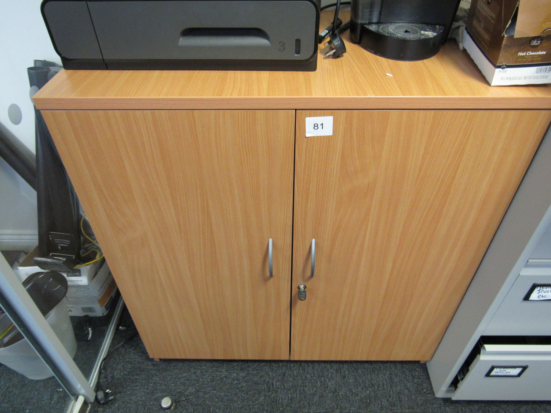 Beech Effect Double Door Office Cupboard – (Located in York) - Image 2 of 3