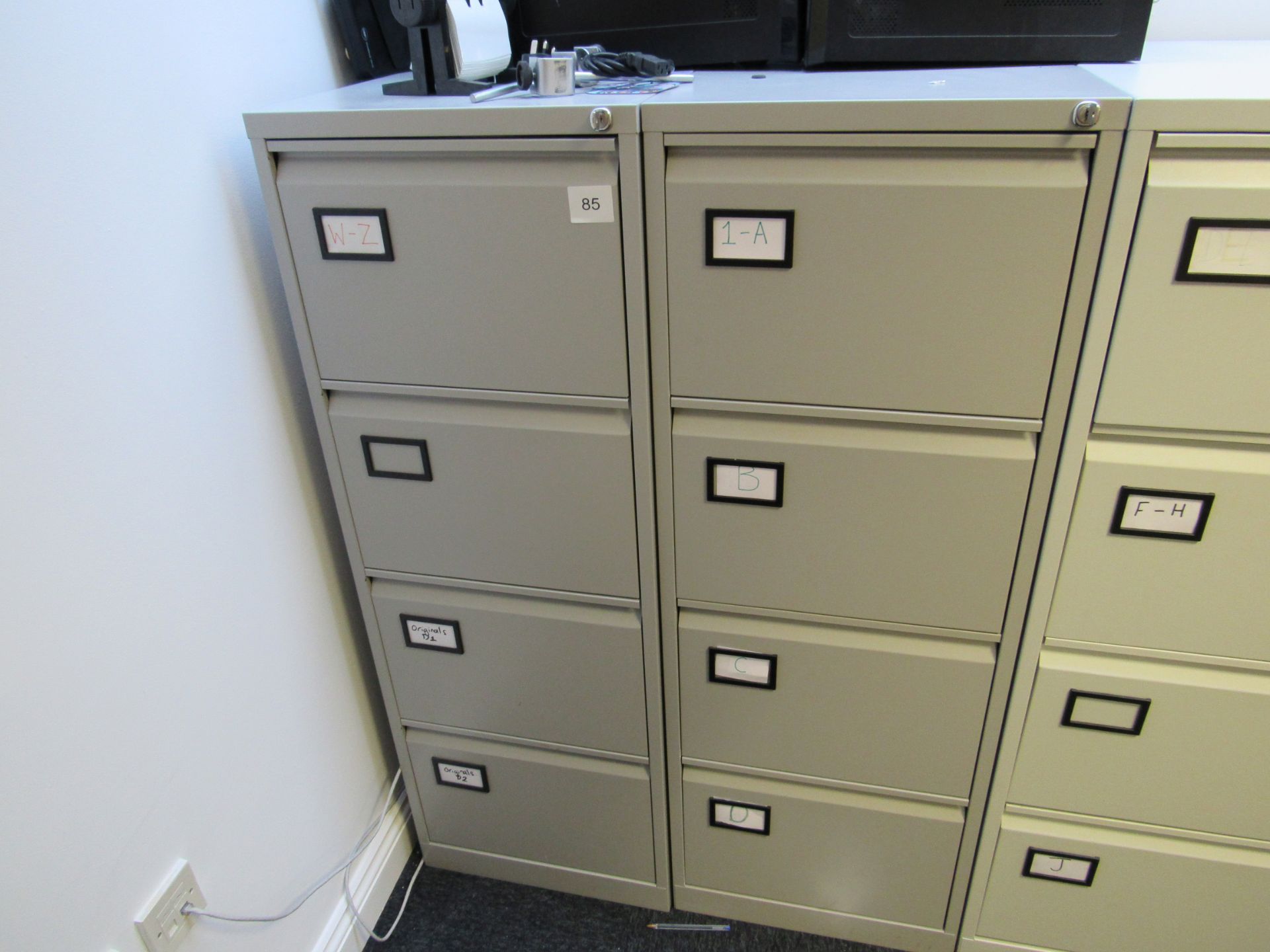 2 4 Drawer Filing Cabinet Grey – (Located in York)