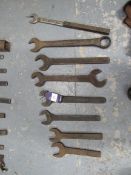 8 Various Heavy Duty Spanners