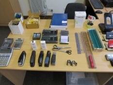 Large Quantity of Office Sundries to desk