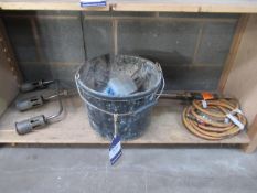 3 head gas burner and bucket of nails