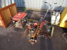 DH2500CL Generator, Hedge Trimmer, Two Chainsaws and a Petrol Mower (all spares or repair)