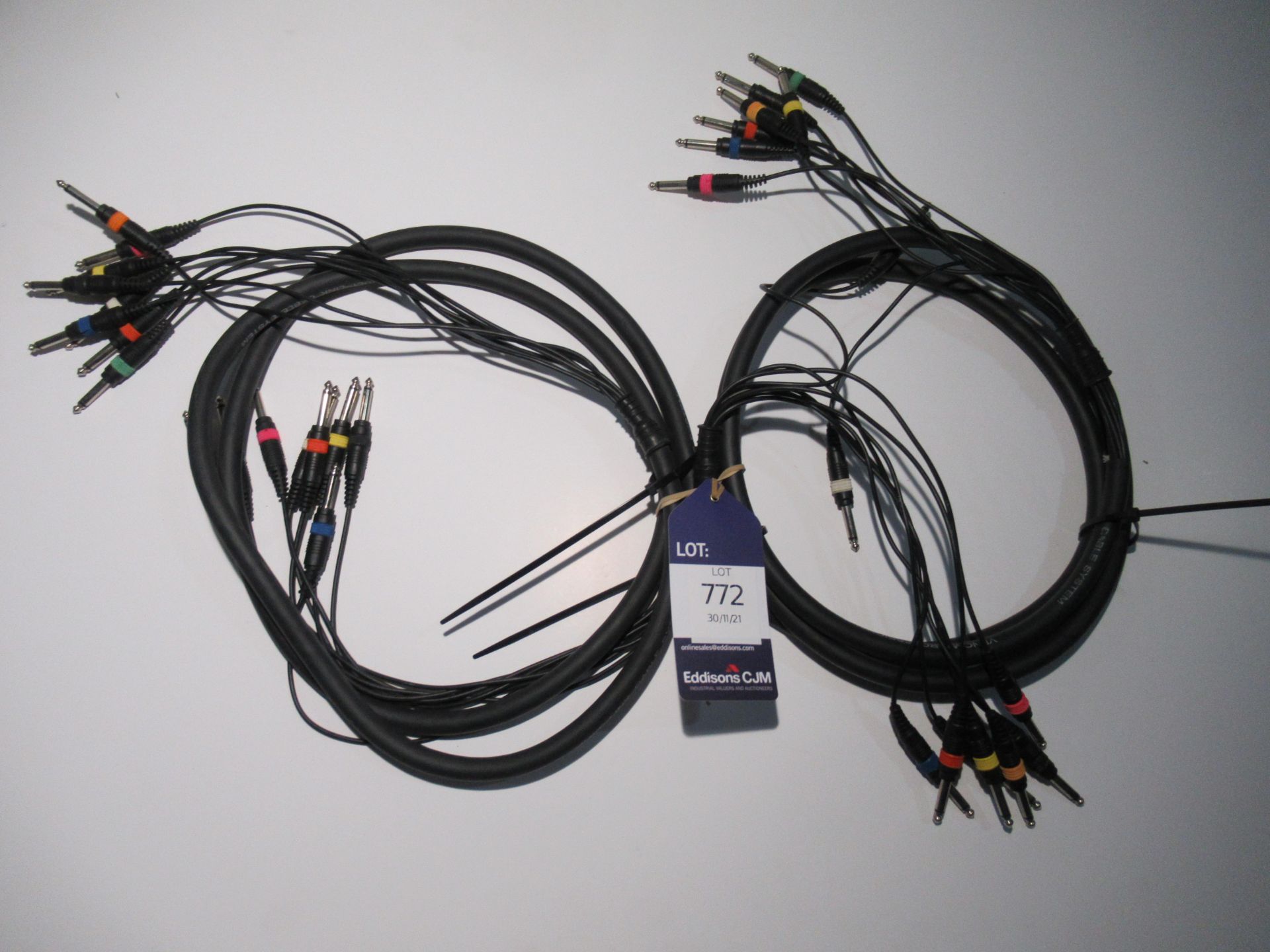 2 x 5m 8Way Snake Mono 6.35mm Jack Cables - Image 2 of 3