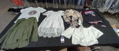 Large Quantity of Various Designer Ladies Clothes to Include Dresses, Tops and Skirts. Size 6 -14