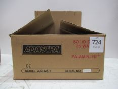 BNIB Adastra A55 MK2 PA Amp for Tannoy Operates at 12V Car Supply or Mains