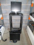 Mobile Cabinet with Metal Frame Stands and 4 x Monitors