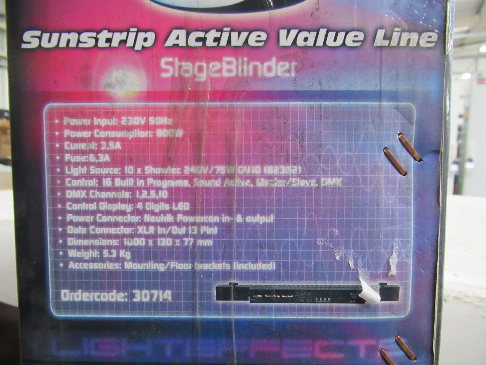 BNIB Showtech Sunstrip Active Value Line with 10 x 50W Halogen GU10 Lamps - Image 5 of 5
